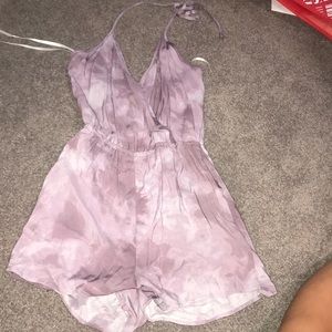 Purple tie dye romper